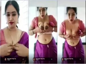 Desi Telugu Wife Shows Boobs