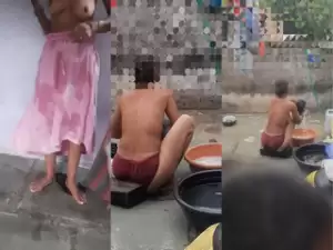 Desi Bhabhi OutDoor Bathing