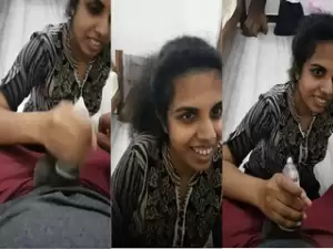 Horny Desi Tamil Girl Sucking Dick