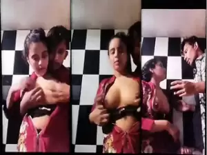 Sexy Desi Girl Boobs Pressing By Lover