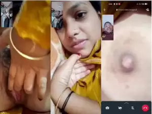 Sexy Desi girl Shows Boobs and pussy on VC part 1