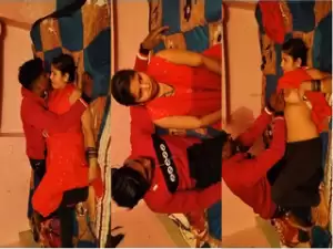 Desi CPl Romance and Boobs pressing