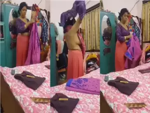 Indian Bhabhi Wearing Cloths