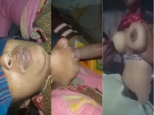 Desi Wife Blowjob and Boobs Sucking