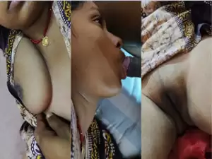 Desi Shona Bhabhi Boobs Pressing and Blowjob