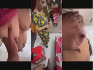 Desi Wife boobs Pressing and Handjob