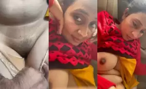 Sexy Desi Bhabhi Shows Her Boobs and pussy In Car