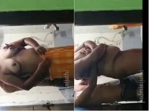 Exclusive- Big Boob desi Wife Boob pressing And hard fucked In Bathroom