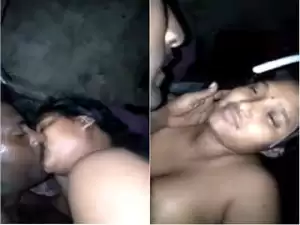 Exclusive- Desi Couple romance and Boob sucking