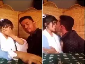 Exclusive- Desi Lover Kissing and Brest Pressing