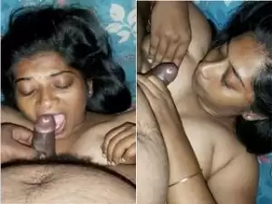 Today Exclusive- Hot look Desi Bhabhi Blowjob and Boob Pressing
