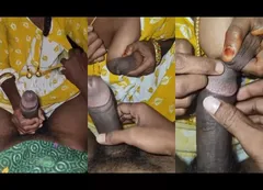 Desi Telugu Bhabhi Shows Boobs adn Give Handjob