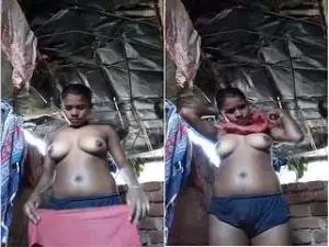 Exclusive- Desi Village Girl Wearing Cloths after Bath