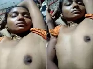 Today Exclusive- Desi Sleeping Wife Boob And Pussy Capture By Hubby