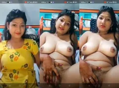 Horny Desi Girl SHows her Boobs and Fingering
