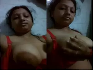 Exclusive- Cute Indian Girl Semmi Play with Her Big Boobs