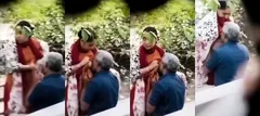 DESI OLD MAN SUCKING AUNTY'S BOOBS IN PARK SECRETLY CAPTURED