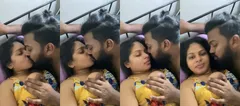 Sexy Mallu Cpl Kissing and Boobs Pressing