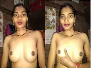 Today Exclusive- Super Sexy look Desi Boob pressing By Hubby
