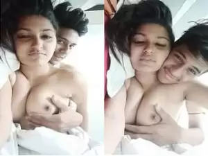 Today Exclusive- Super Sexy Look Desi Girl Boob Sucking By Lover
