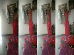 Desi Aunty Wearing Cloths Record by Hubby