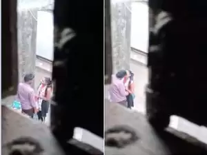 Today Exclusive- Desi Lover OutDoor Kissing Capture By Hidden Cam