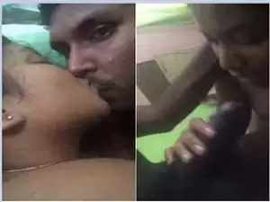 Today Exclusive- Sexy Clg Lover Kissing and Gf Give Nice blowjob To Hubby