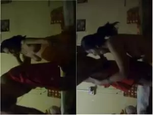 Exclusive-  Horny Desi Couple Romance and Blowjob On Webcam Show