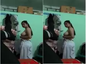 Today Exclusive-  Cute look Clg Girl Wearing Cloths after Sex