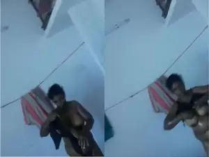 Exclusive- Desi Tamil Wife Wearing Cloths after Bath Capture By hubby