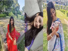 Bengali Slim Cutie Showing Pressing Boobs