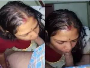 Today Exclusive- Sexy Look Desi Wife Give Nice Blowjob To Hubby Part 3