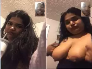 Today Exclusive- Horny NRI Girl Showing Her Big Boobs On Video Call