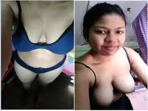 Today Exclusive- Super Hot Look  Desi Boudi Showing Her Big Boobs and Wet Pussy part 3