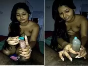Today Exclusive- Super Sexy look Cal Girl Putting Condom on Customer Dick