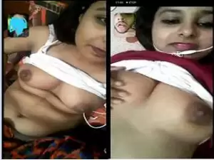 Today Exclusive- Super Hot Look Desi Girl Showing Her Boobs and Pussy on video Call Part 2