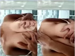 Today Exclusive- Desi Girl Play with Her Boobs part 2