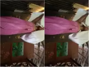 Today Exclusive- Desi Nepali Girl bathing and Wearing Cloths Selfie Video part 1