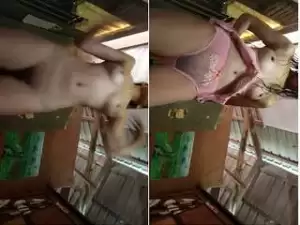 Today Exclusive- Desi Nepali Girl bathing and Wearing Cloths Selfie Video part 2
