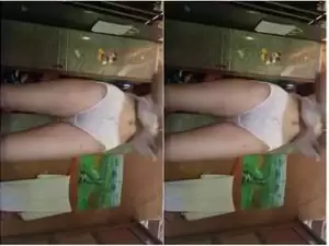 Today Exclusive- Desi Nepali Girl bathing and Wearing Cloths Selfie Video part 3