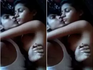 Today Exclusive- Cute Desi Girl Boob Sucking By Lover
