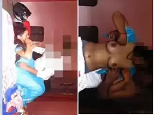 Today Exclusive- Sexy Figure Desi Wife Boob Pressing Wearing Cloths