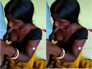 Today Exclusive-Desi Bhabhi Sucking Dewar Dick While Hubby Not in Home