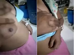 Today Exclusive-Desi Wife Milky Boob Pressing bY Hubby
