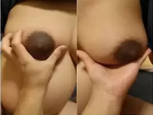 Today Exclusive- Sexy Desi Wife boob Pressing