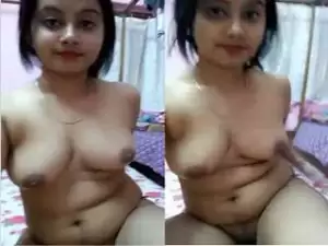 Today Exclusive- Sexy look Desi Girl Record Her Masturbating  Selfie