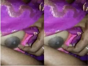 Today Exclusive- Cute Bangla Girl Boob Pressing By Lover